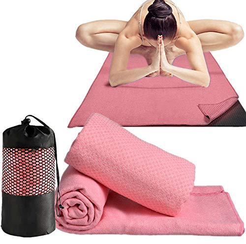 KUENG Gym Handtuch Microfaser HandtüCher Sporthandtuch Fitnessstudio Yoga Handtuch rutschfest Sporthandtuch Herren pink,-