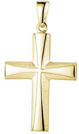 MATERIA by Matthias Wagner Ciondolo a forma di croce in argento 925 da uomo rodiato o placcato oro, Argento
