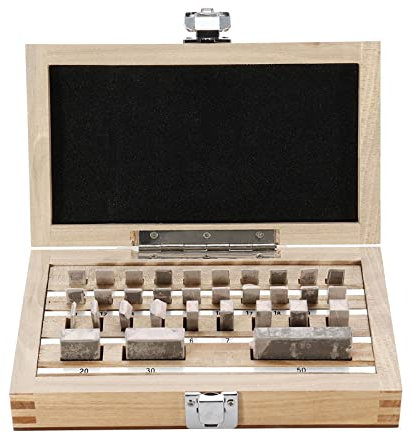 32pcs Metric Gage Block, High Accuracy Steel Gauge Measuring Block Set, Lathe Gauge Grade 0 Measurement 1.005-50mm