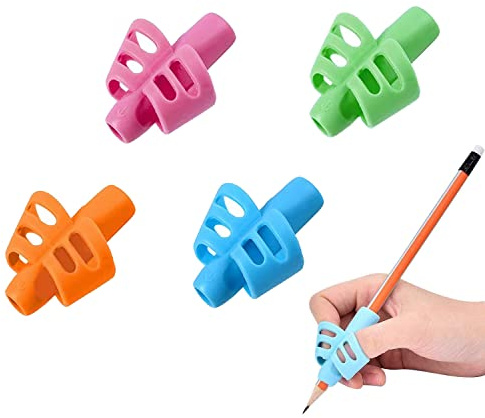 YYST Adaptador Lapiz para Niños 4 Piezas de Soporte de Lápiz de Niños Herramienta de Corrección de Postura de Escritura para Lápices Adaptador Lapiz Pencil Grip de Ergonómicas Herramienta