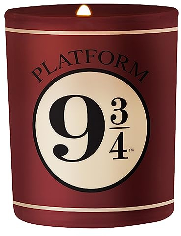 Harry Potter Kerze Platform 9 3/4 schwarz/rot/weiß, aus Wachs, in Geschenkverpackung.
