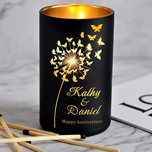 Personalised Candle Wedding Anniversary Candle Gifts for Couple for Her Scented Candles Gifts for Women Personalised Gift for 10 20th 25th 50th 60th Birthday Christmas Valentines Day (Design 03)