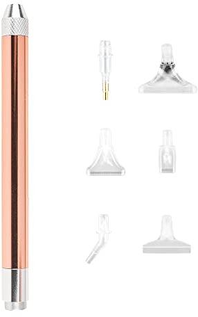 Ideen mit Herz Diamond-Painting-Pen | Stift mit LED-Licht | batteriebetrieben | 14 cm lang | Ø 1,2 cm | Set mit 6 verschiedenen Aufsätzen