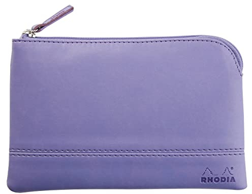 Rhodia 116539C - Rhodiarama pochette zippé en simili cuir italien - taille S (11x17 cm) IRIS