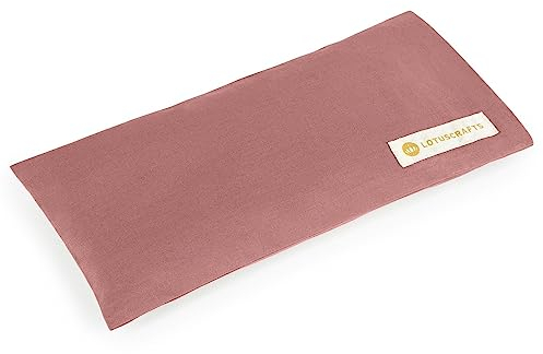 Lotuscrafts Augenkissen mit Lavendel-Leinsaat-Füllung für Yoga, Entspannung & Meditation | Aus 100% Bio-Baumwolle | Withered Rose