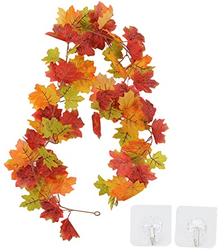 Guirlande D'automne de Feuilles D'érable, Guirlande de Feuilles D'érable Artificielles D'automne, Vignes Suspendues Artificielles Vives, Guirlande de Vigne Suspendue à Feuillage D'automne pour la Déco