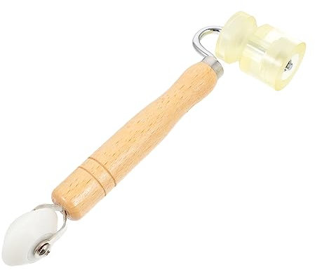 Housoutil Wooden Handle Pressure Roller Pu Coated Wheel Wallpaper Sewing Tool Roller for Wallpaper