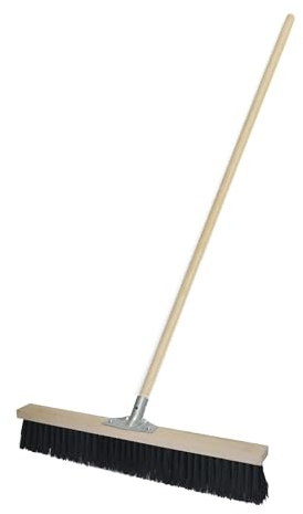 Crisalide®-SCOPA SPAZZOLONE INDUSTRIALE Professionale da ESTERNO, SYSTEM-SWISS, in PVC completo di manico da 150cm(40cm,60cm,80cm) ALTA DENSITA' (⌀60 CM)