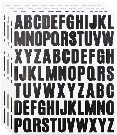 1 Inch Sticky Vinyl Letter Stickers, 312 Pieces Self Adhesive Black