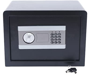 HOARLICN Coffre-fort électronique de 17 l - Coffre-fort pour meubles - Coffre-fort mural - Coffre-fort mural - Pour argent liquide, bijoux, documents A4 - Papiers importants