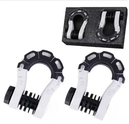 Grilletes de competición 8 toneladas Reforzados 18.000Lb para 4x4 Offroad Winch etc… (Blanco)