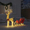 Festnight Rentier Beleuchtet Aussen Weihnachtsdeko Aussen Rentiere mit Schlitten Led Rentier Outdoor Weihnachtsbeleuchtung Außen Rentier Weihnachtsfiguren Draußen Weihnachten Figur