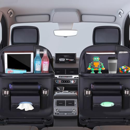 Tel Charme * Organizador con protector de respaldo para coche, organizador para coche, organizador para asiento de coche con soporte para mesa, protector para respaldo de asiento de coche con soporte