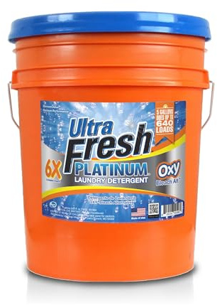 Ultra Fresh Liquid Laundry Detergent, 6X Platinum, 5 Gal, OXY Color Safe Bleach Alt™ - Household Cleaning Supplies and Accessories for Clothing and Fabric Items