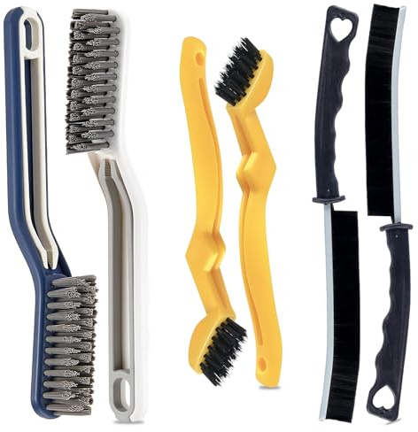 6 Stück Spaltreinigungsbürsten-Set, V-Form Fugenreiniger Bürste, mit Steifen Borsten Spaltreinigungsbürste, Eckreinigungsbürste Für Bad, Dusche, Küche, Toilette, Waschbecken, Fliesen