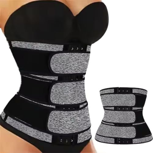 BILYON Waist Trainer Corset, Waist Trainer Women, Body Shaper - Corset Shapewear for Women with Sweat Belt (GREY, M)