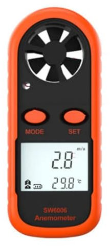Uxsjakjsd Anémomètre à Main Léger et Numérique, Poids Plume, Mesure de la Vitesse Du Vent, Anémomètre à Hélice