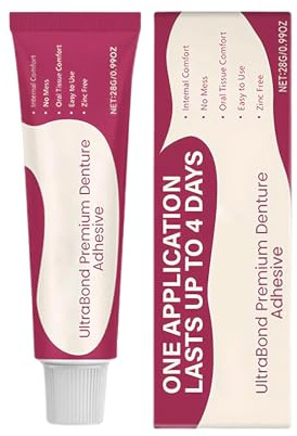 Adhesivo para prótesis dentales de alta calidad, gel adhesivo para prótesis dentales de 28 g, crema dental portátil impermeable para un agarre seguro, para viajes, citas, vacaciones al aire libre