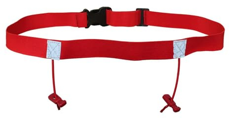 KIXZSAZ Cintura riflettente per numero di gara in bicicletta, leggera, senza spilli, porta pettorale da corsa, cintura da triathlon, porta pettorale corsa confortevole, triathlon, Rosso, 25x920mm