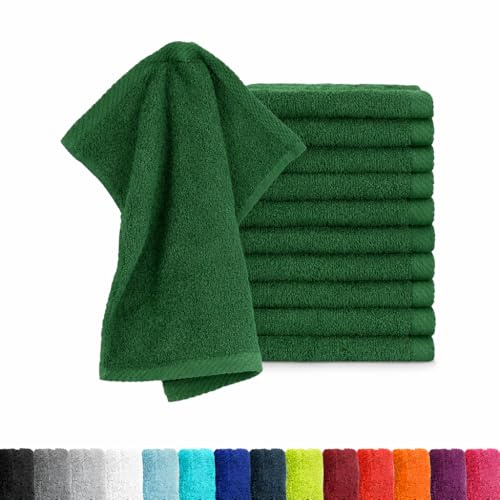 BaSaTex Frottee Seiftuch, 10er Pack, 30x30cm, Dunkelgrün