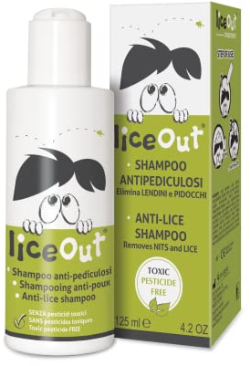 Liceout Shampoo anti-pidocchi - Trattamento della pediculosi, con azione morbida sulla pelle capelosa in caso di pidocchi. Shampoo 125 millilitri+ pettine