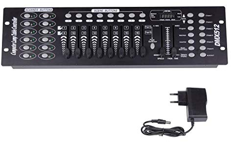 UKing DMX Controller, 192 Kanäle DMX512 Controller Konsole 240 Szenen für MINI DMX-Controller DMX-Lichtpult Party DJ Disco Moving Head Licht Bühnen Lampe Operator Ausrüstung (Schwarz)