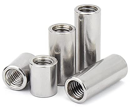 BOZONLI M6 Manicotti Filettati Rotondi, Dadi di accoppiamento tondi, Giunto rotondo per raccordi in acciaio inox(M6×10×15mm,5 pcs)