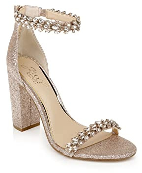 Jewel Badgley Mischka Women's Mayra Heeled Sandal, Rose Gold, 6 UK