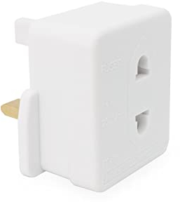 UK Electric Shaver Toothbrush Adaptor Plug -2 pin to 3 Pin Plug Socket Converter Plug - Heavy Duty Bathroom Shaver Plug Adaptor