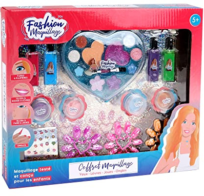 FASHION MAQUILLAGE - Skönhetsset ansikte och naglar - smink - 258004 - flerfärgad - plast - spel för barn - naglar - känslig hud - testad av ett franskt laboratorium - från 5 år