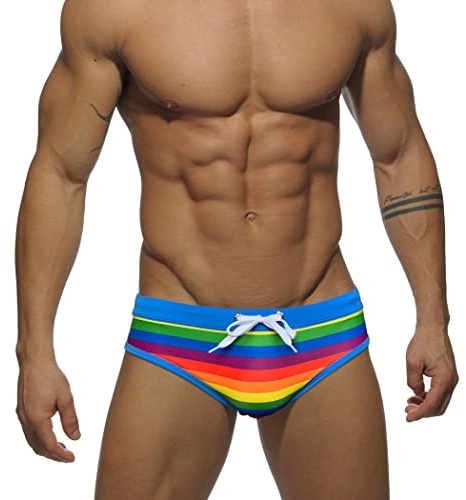 RQPYQF Costume Slip Uomo, Costume Mare Uomo Slip Mare e Piscina Uomo Swimming Brief Coulisse Regolabile YK37 Taglia M - XXL
