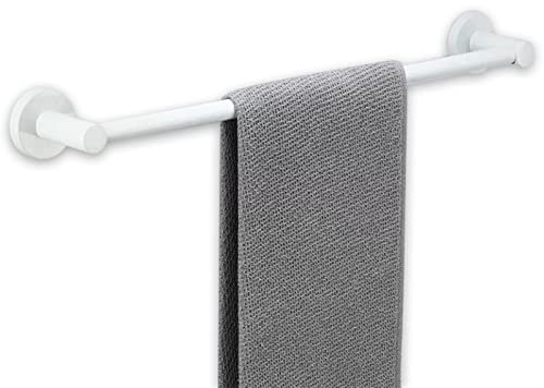 Lonmrrton Portasciugamani da Bagno, Porta Asciugamani da Parete in Acciaio Inossidabile, 30 cm 40 cm 50 cm 60 cm 70 cm 80 cm Opzionale, Bianco (Size : 50cm)
