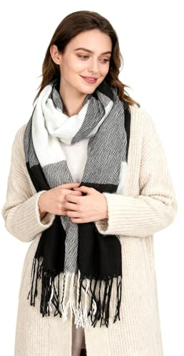 Miss Lulu Oak & Tea Écharpe D'hiver Chaude pour Femme Motif Tartan Toucher Cachemire Cadeau Femmes