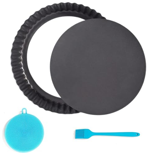 JAWAI 3 Stück Tarteform, Tortenbodenform, Obstkuchenform, Obstbodenform, Quicheform, Antihaftbeschichtete Quiche Tortenboden Backform, Tarte Form, Pie Form, Geeignet für die Zubereitung von Pizza