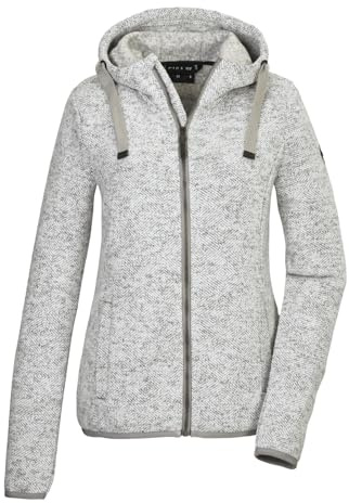 G.I.G.A. DX Donna Giacca in pile lavorata a maglia/Giacca in pile con cappuccio GW 52 WMN KNTFLC JCKT, gebrochenes weiss, 44, 42233-000