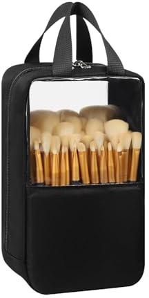 Twofold Makeup Brush Organiser Bag Large Capacity Cosmetic Bag Portable Stand-Up Makeup Brush Holder Waterproof Travel Make Up Brush Sets for Makeup Artist