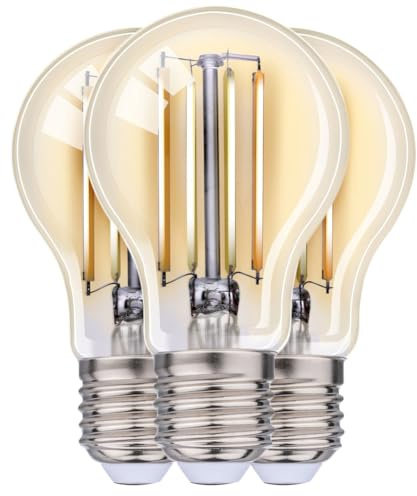 BAKAJI Set 3 Lampadine Led Smart Home Dimmerabile 60 Watt Luce Bianco Caldo, Compatibile con Amazon Alexa e Google Home con App, Controllo Vocale, Lampadina Intelligente Attacco E27