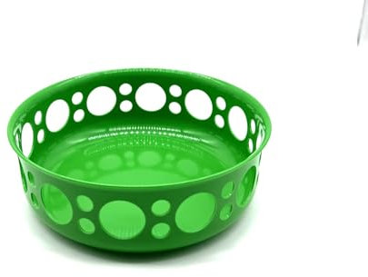 Kimmel Schale Obstschale Brötchenschale Brotkorb Brötchenkorb Obstkorb Servierkörbchen Obstschale Brotschale 20 cm im Durchmesser, aus Kunststoff, Mehrweggeschirr, Farbe grün