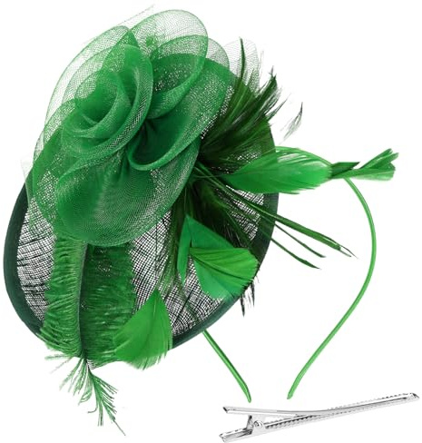 Alaoo Chapeau Fascinator Femme,Fascinateurs Floraux pour Femme, Fleur Mesh Plume Mariage Dames Day Bandeau et Clip Cocktail Tea Party Chapeau