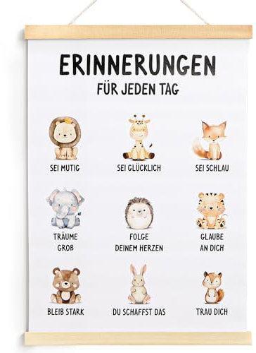 COLOFALLA 43.4 x 31 cm Kinderzimmer Wanddeko Mutmacher Kinder Geschenk Sprüche Kinderzimmer Bild Motivation Geschenk Ermutigende Geschenke Babyzimmer Dekoration mit Spruch Hängende Deko