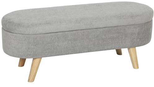 HOMCOM Banc Banquette 2 en 1 Bout de Lit 110L x 40P x 43H cm Gris Clair