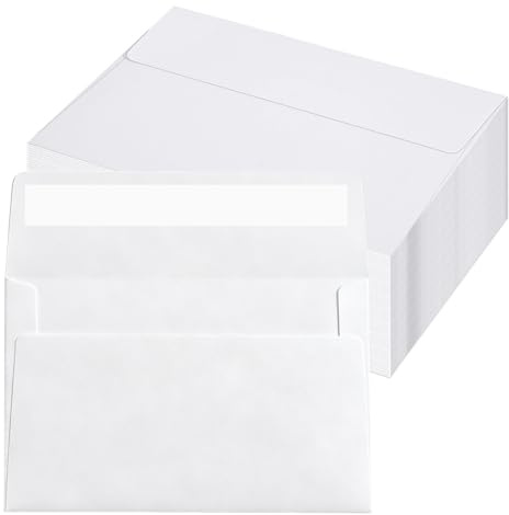 Lot de 100 Enveloppes Autocollantes, 120 x 165 mm Enveloppe Blanche Sans Fenêtre, Enveloppe Autocollante pour Cartes Postales Factures Documents Lettres