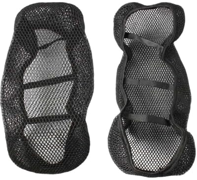 Alipis 2piezas Funda de Asiento Moto Cubierta Protectora Aislante Térmica Antideslizante para Motocicleta y Scooter Funda para Asiento Resistente al Sol Calor Talla Negra