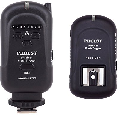 PHOLSY Disparador Remoto Inalámbrico de Cámara Flash con Transmisor y Receptor - Alcance de 650 '/ 200m