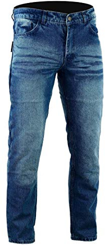 Bikers Gear Australia Kevlar - Pantalones vaqueros para motocicleta, con forro interior, estilo clásico CE 1621-1, protectores extraíbles, Talla 38S