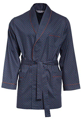 Revise Morgonrock för män – kort – badrock RE-509 – elegant – 100 % bomull