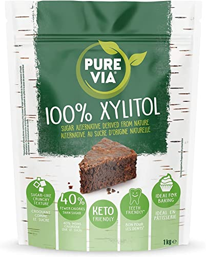 Pure Via Xylitol 1kg - Plant Based, Vegan and Keto Friendly Sugar Alternative - Single Pack
