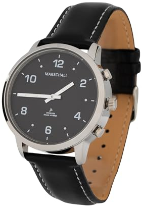 Marschall Deutsch sprechende Unisex Armbanduhr I Mit Solarpanel I 1150SL I Funkarmbanduhr I Für Blinde, Senioren und Demenzkranke I Datum- und Zeitansage