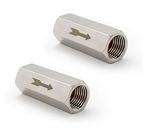 SRJQXH 2 Stück rückschlagventil 1/4 Zoll, Luftdruck Rückschlagventil, aus Vollkupfer Sechseckiges Pneumatisches Einwegventil Rückschlagventil, Verwendet für Kessel und Druckbehälter