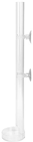 Rohr und Futter-Schale für Garnelenfutter,Shrimp Feeder Tube,elegant schmales Aquarium-Design Acryl Transparent mit Saugnäpfe für Garnelen, Fische, Krabben und andere